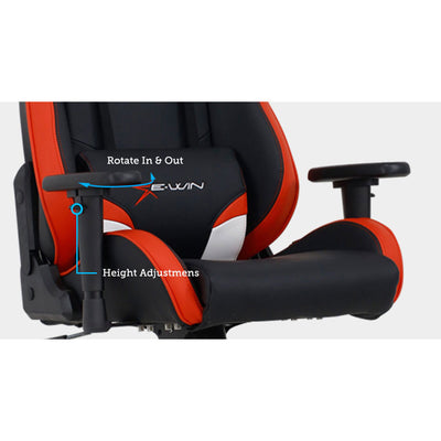 E-Win Calling Series Leather Computer PC Gaming Office Desk Chair, Red(Open Box)