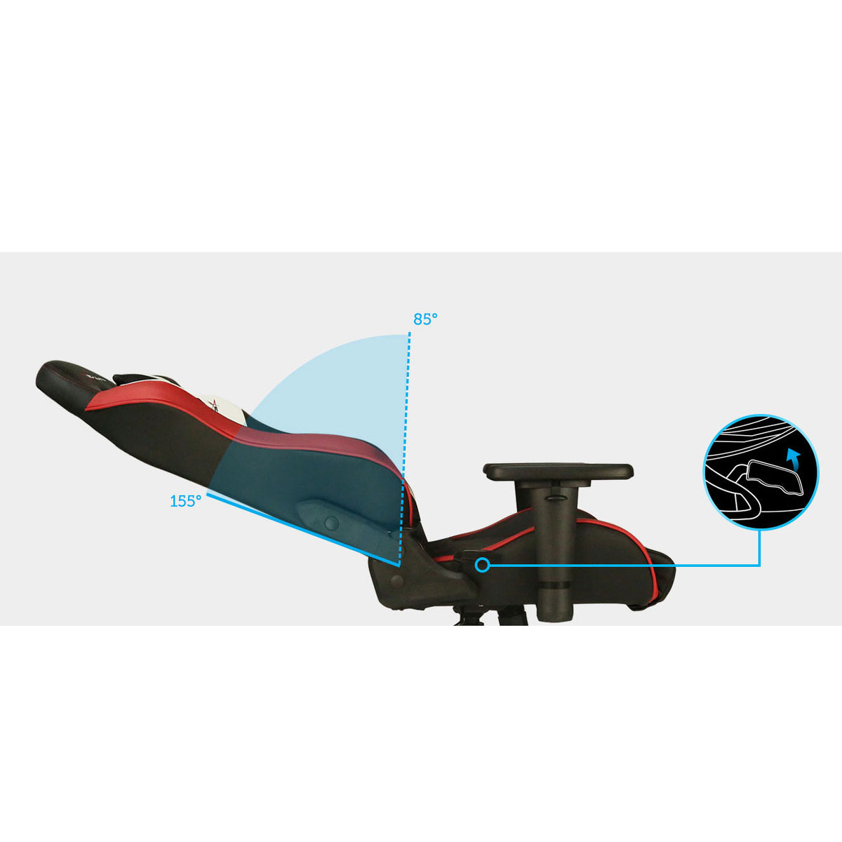 E-Win Calling Series Leather Computer PC Gaming Office Desk Chair, Red (Used)