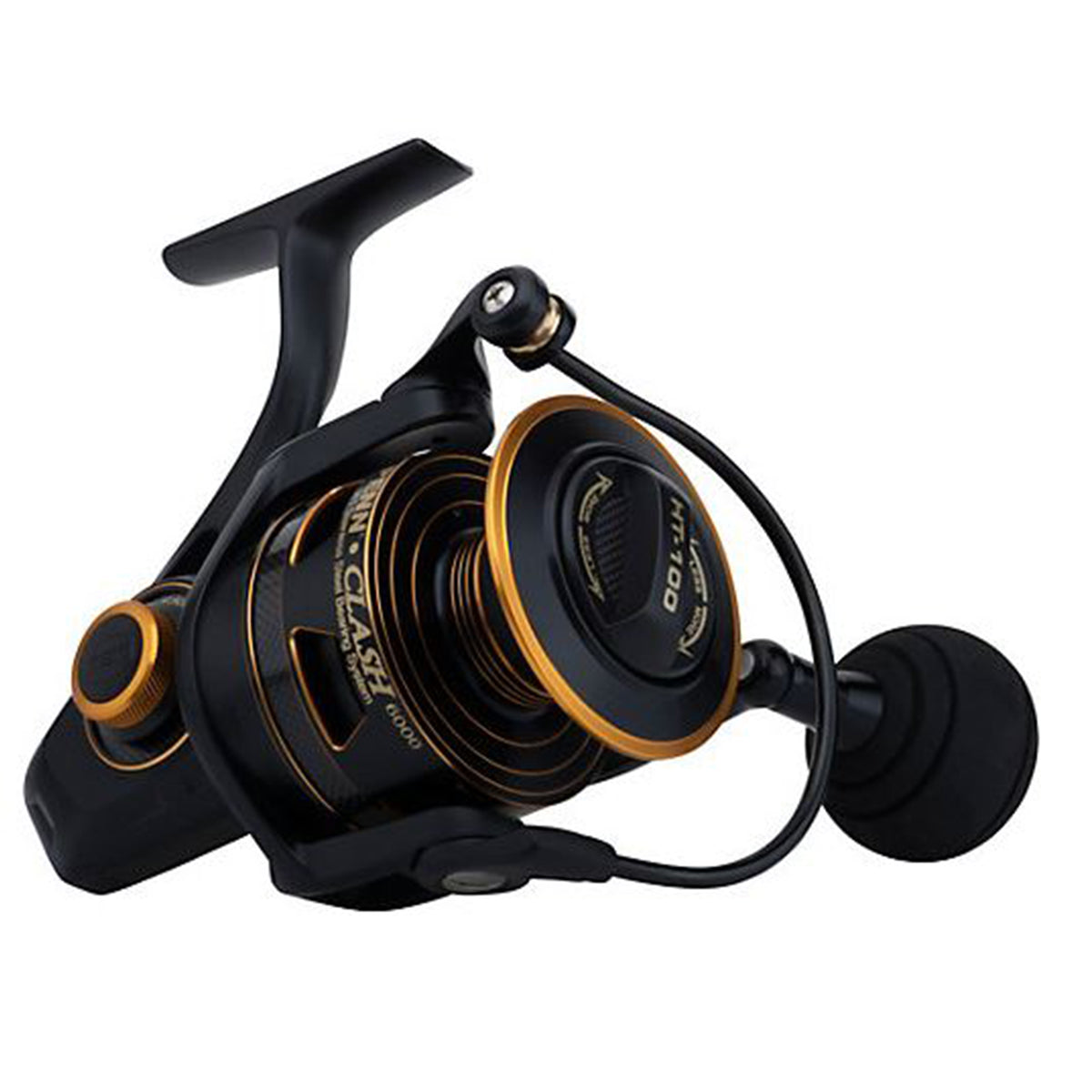 Penn CLA 5000 Clash Metal Saltwater Front Drag Spinning Fishing Reel, Black Gold