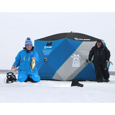 CLAM X-600 Portable 11.5 Ft 7 Person Pop Up Ice Fishing Thermal Hub Shelter Tent - VMInnovations