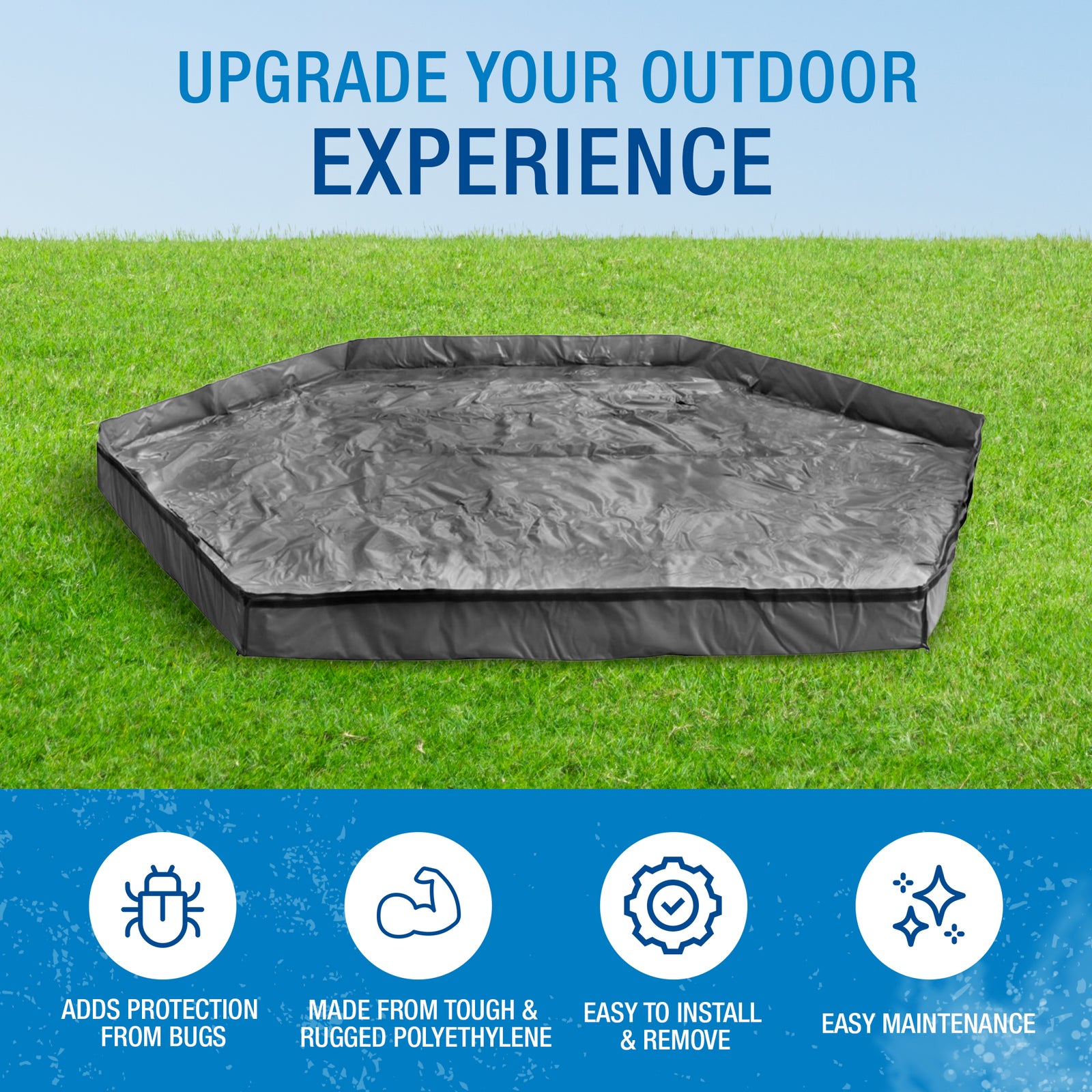 CLAM 140" x 140" Quick-Set Floor Cover Tarp Mat for Escape Shelter, Floor Only - VMInnovations