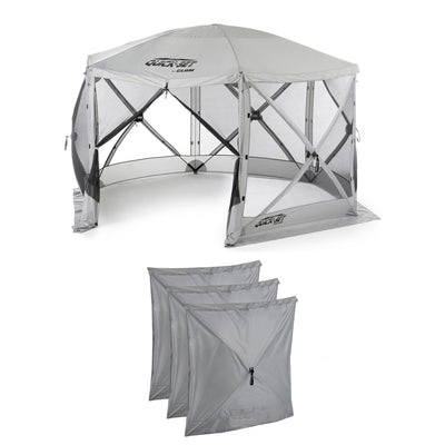 Clam Quick Set Escape Portable Canopy Shelter + Wind & Sun Panels (3 pack)