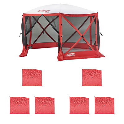 Clam Quick Set Escape Sport Tailgating Shelter Tent + Wind & Sun Panels (6 pack) - VMInnovations
