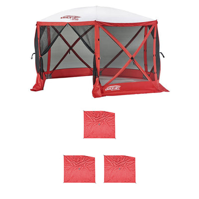 Clam Quick Set Escape Sport Tailgating Shelter Tent + Wind & Sun Panels (3 pack) - VMInnovations