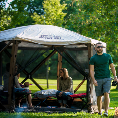 Clam Sky Camper Portable Gazebo Canopy, Brown (Open Box)