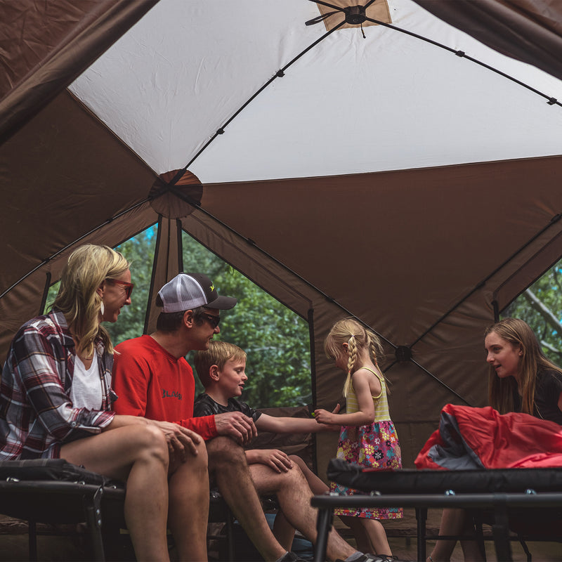 Clam Quick Set Escape Sky Screen Camping Gazebo Shelter, Brown (For Parts)