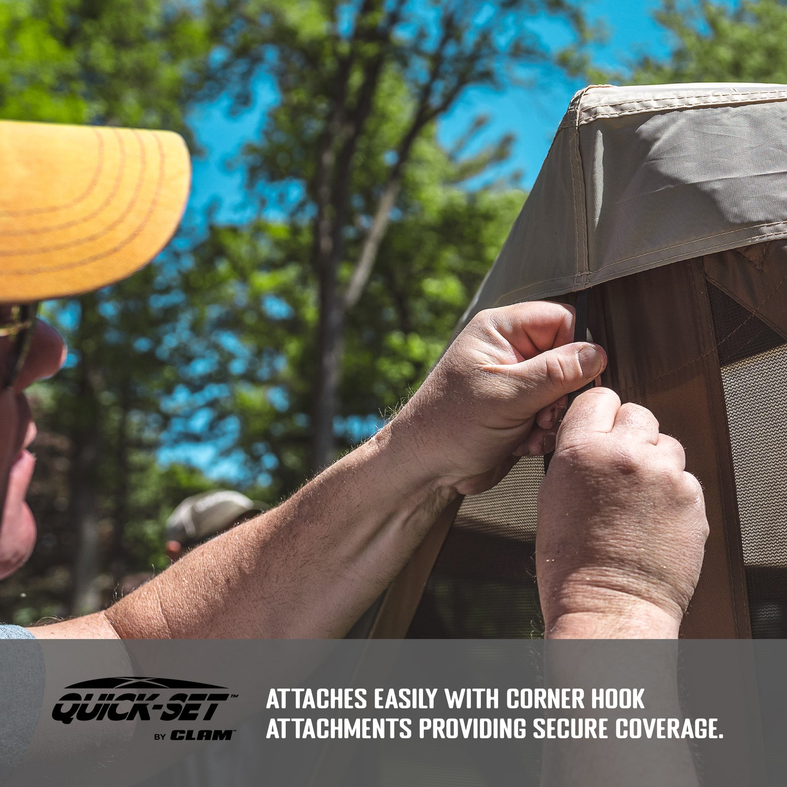 CLAM Quick-Set Escape/Sky Screened Gazebo Canopy Tent Rain Fly Tarp, Tan (Used) - VMInnovations