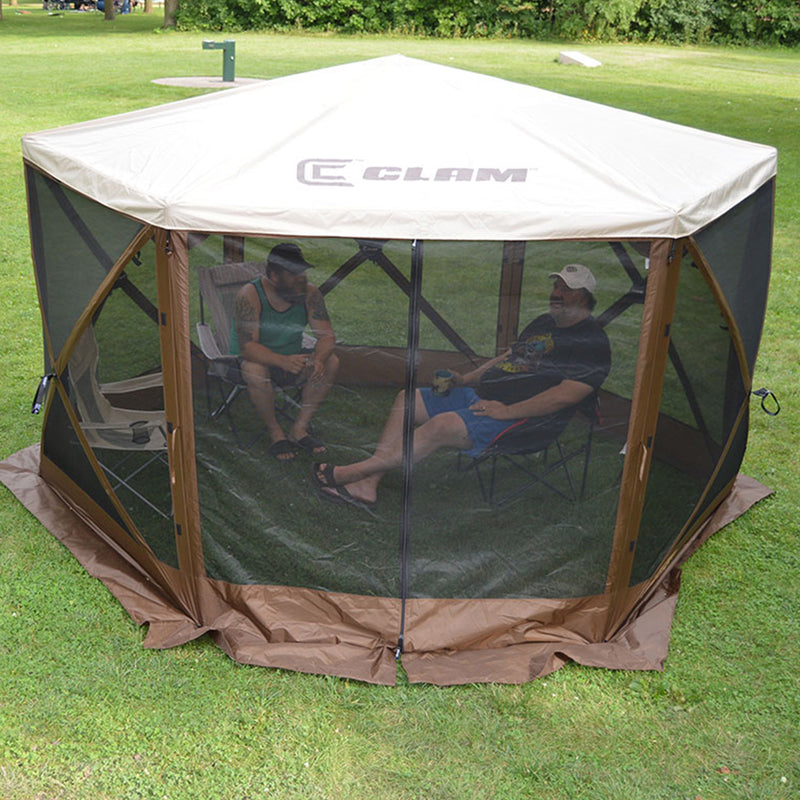 Clam Quick Set Escape/Sky Screened Gazebo Canopy Rain Fly Tarp, Tan (Open Box)