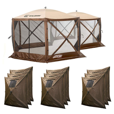 Clam Quick Set Excursion Canopy Screen Shelter + Wind & Sun Panels (9 Pack) - VMInnovations