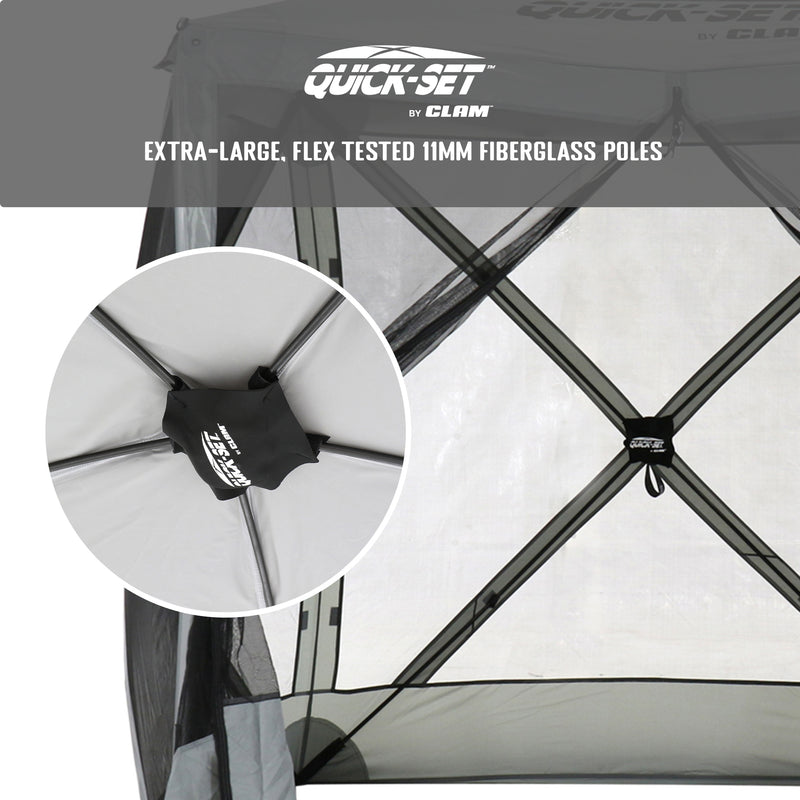 Quick-Set Traveler Portable Gazebo Canopy Shelter Screen Tent, Gray (Used)