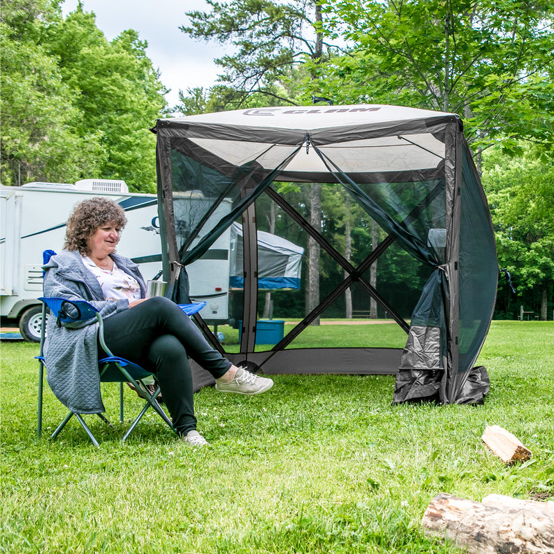 Quick-Set Traveler Portable Gazebo Canopy Shelter Screen Tent, Gray (Used)