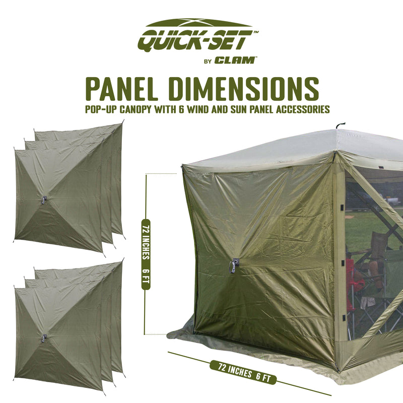 Clam Quick Set Escape Portable Canopy Shelter with Wind and Sun Panels (6 pack)