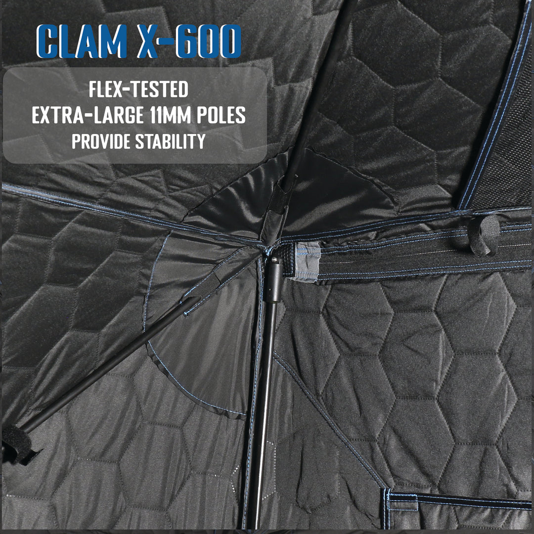 CLAM X-600 Portable 11.5 Ft 6 Person Pop Up Ice Fishing Thermal Tent (Open Box)