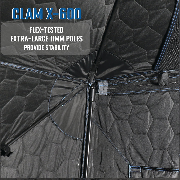 CLAM X-600 Portable 11.5 Ft 6 Person Pop Up Ice Fishing Thermal Tent (Open Box)