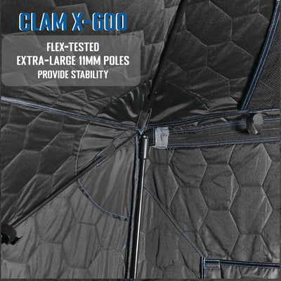 CLAM Portable 11.5 Ft 6 Person Pop Up Ice Fishing Thermal Hub Shelter Tent(Used) - VMInnovations