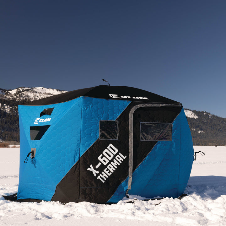CLAM X-600 Portable 11.5 Ft 6 Person Pop Up Ice Fishing Thermal Tent (Open Box)