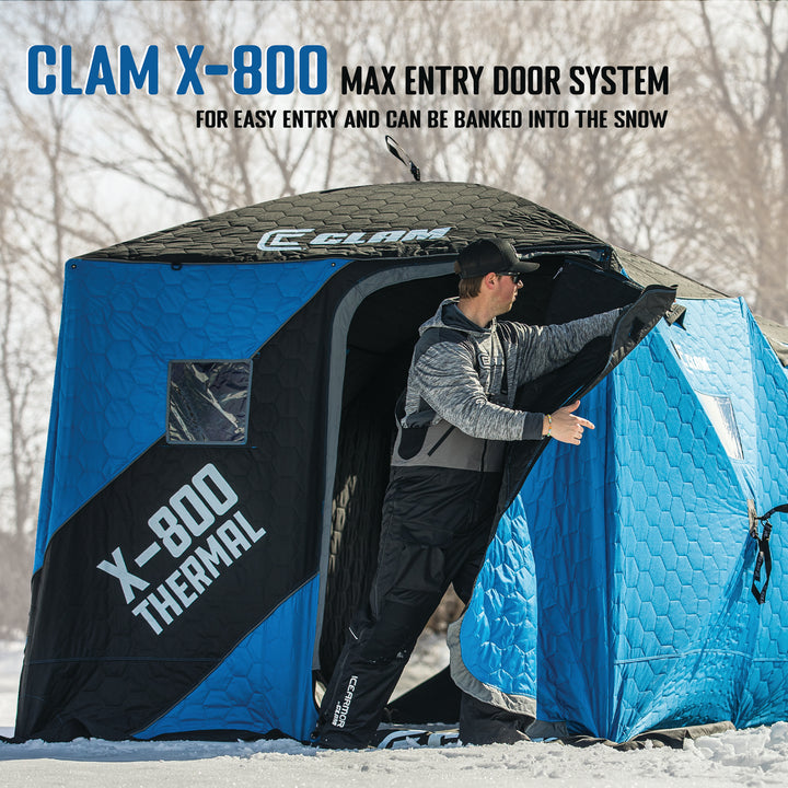 CLAM X-800 Portable 15'x8' 7 Person Pop Up Ice Fishing Thermal Shelter (Used)