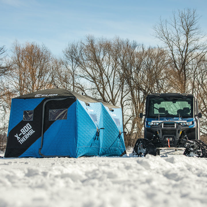 CLAM X-800 Portable 15'x8' 7 Person Pop Up Ice Fishing Thermal Shelter (Used)