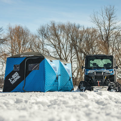 CLAM Portable 15'x8' 7 Person Pop Up Ice Fishing Thermal Hub Shelter(Open Box) - VMInnovations