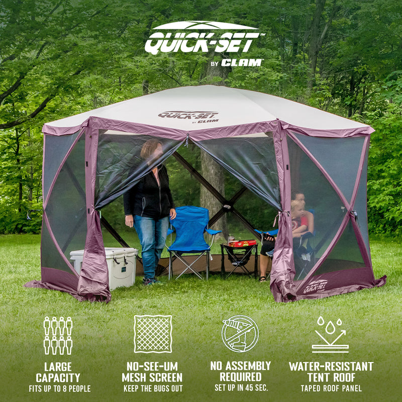 CLAM Quick-Set Escape 11.5 x 11.5 Foot Portable Outdoor Canopy Shelter, Plum