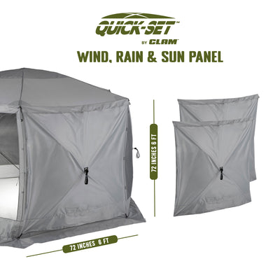 CLAM Quick Set Venture Canopy Shelter + CLAM Quick Set Screen, Gray (2 Pack)