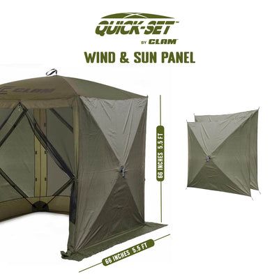 Clam Quick-Set Traveler Outdoor Screen Shelter w/Wind Panels (2 Pack), Green - VMInnovations