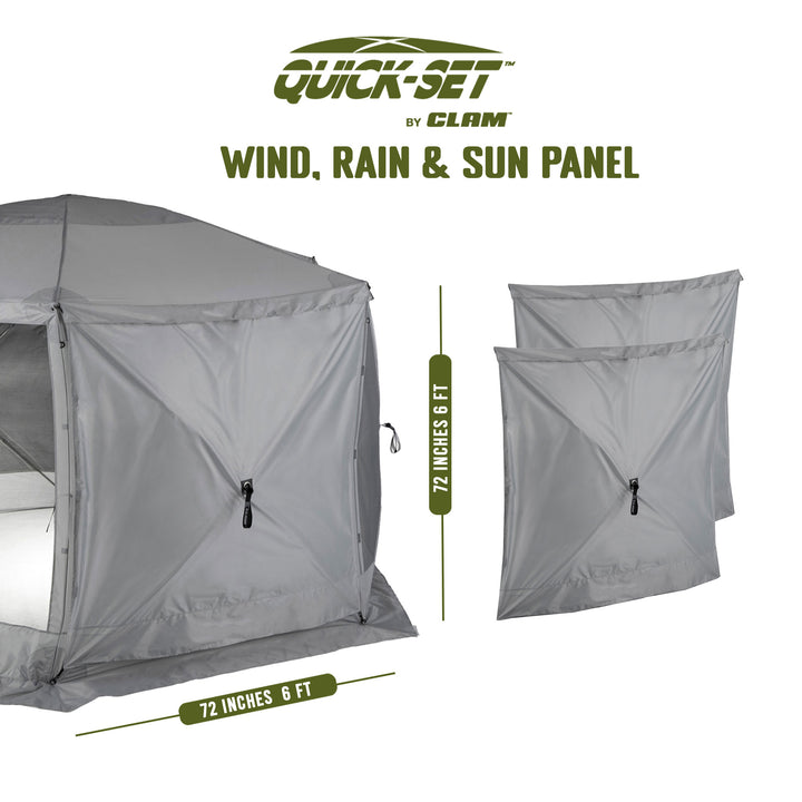 CLAM Quick Set Venture Canopy Shelter + CLAM Quick Set Screen, Gray (2 Pack) - VMInnovations