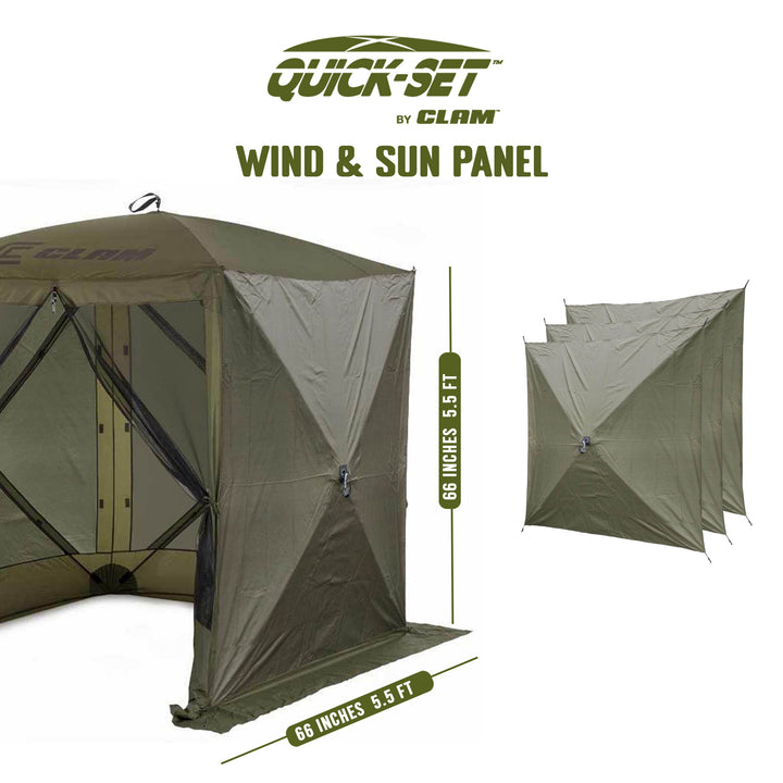 CLAM Quick Set Traveler 6x6Ft Outdoor + Clam Quick Set Screen Hub Tent (3 Pack) - VMInnovations
