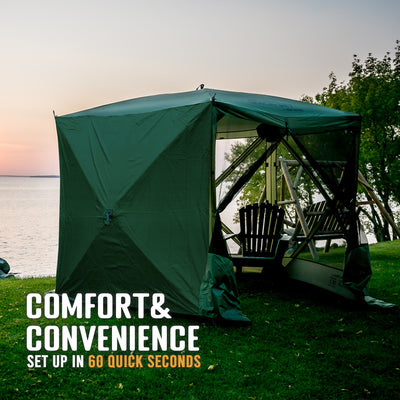CLAM Quick Set Venture 9x9 Ft Portable Canopy + Clam Quick Set Screen (2 Pack) - VMInnovations