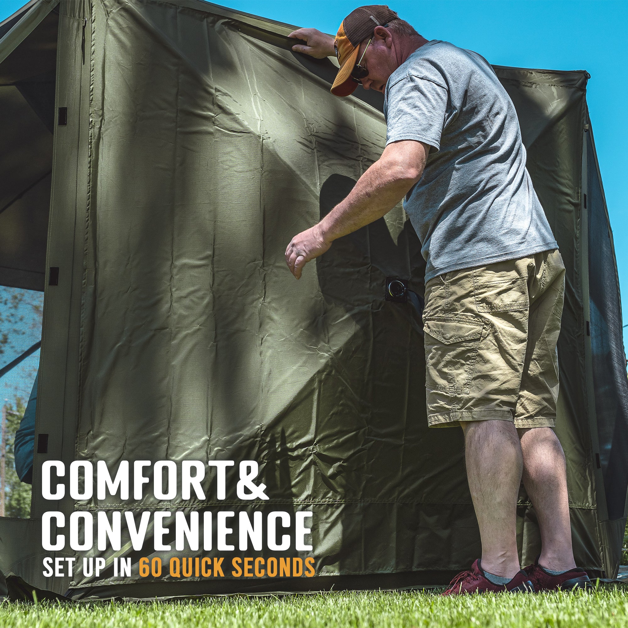 CLAM Quick Set Escape 11.5 x 11.5 Ft Canopy + Clam Quick Set Screen (2 Pack) - VMInnovations