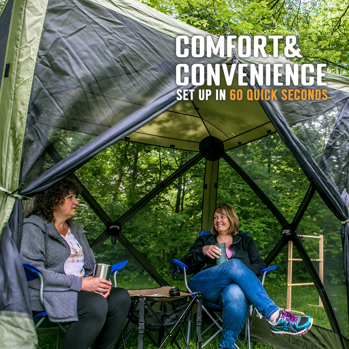 Clam Quick-Set Traveler Outdoor Screen Shelter w/Wind Panels (2 Pack), Green - VMInnovations