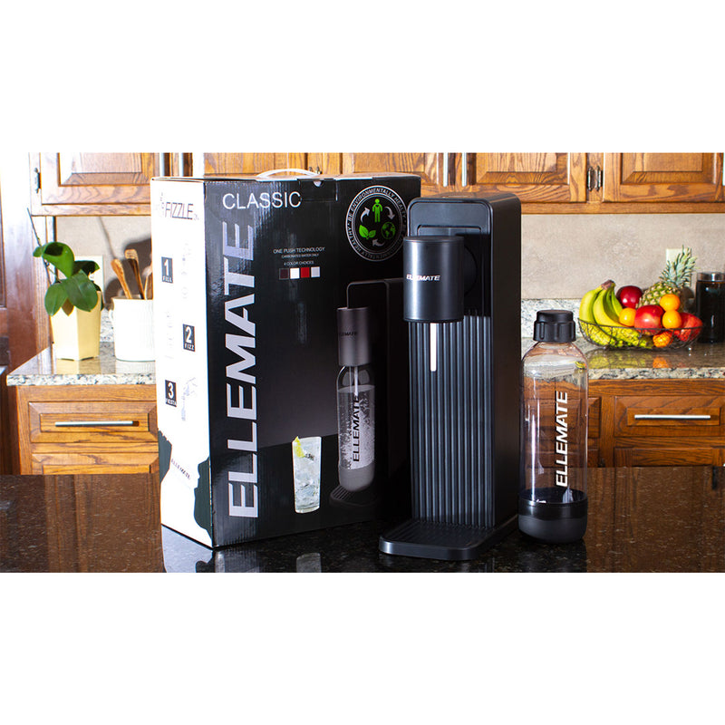 Ellemate Classic Water Only Carbonator Machine with 1 Liter Bottle (Open Box)