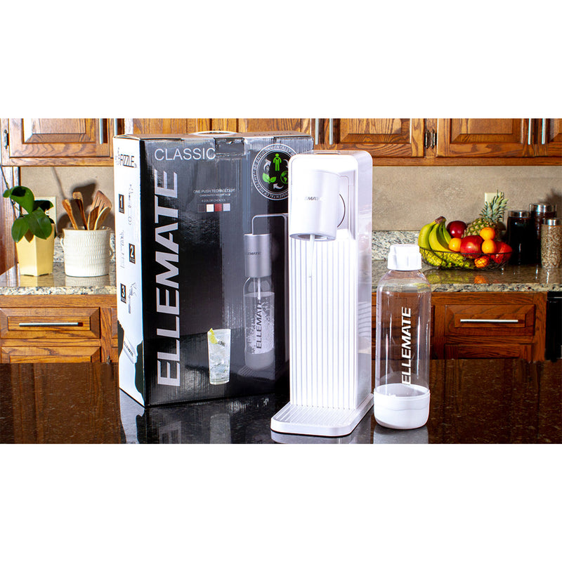 Ellemate Classic Water Only Carbonator with 1 Liter Reusable Bottle (Open Box)