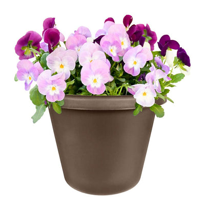 The HC Companies 24" Plastic Indoor Outdoor Classic Flower Pot Planter, Brown