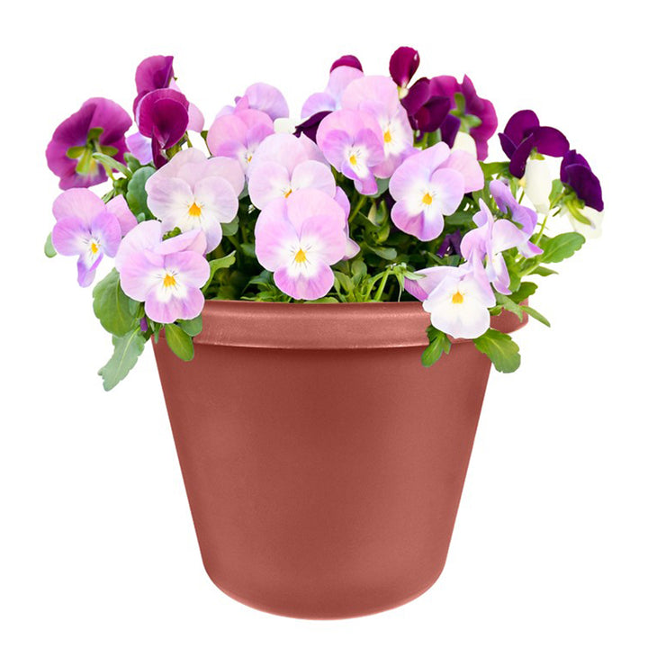 HC Companies LIA24000E35 24-Inch Plastic Round Classic Pot, Clay (Open Box) - VMInnovations
