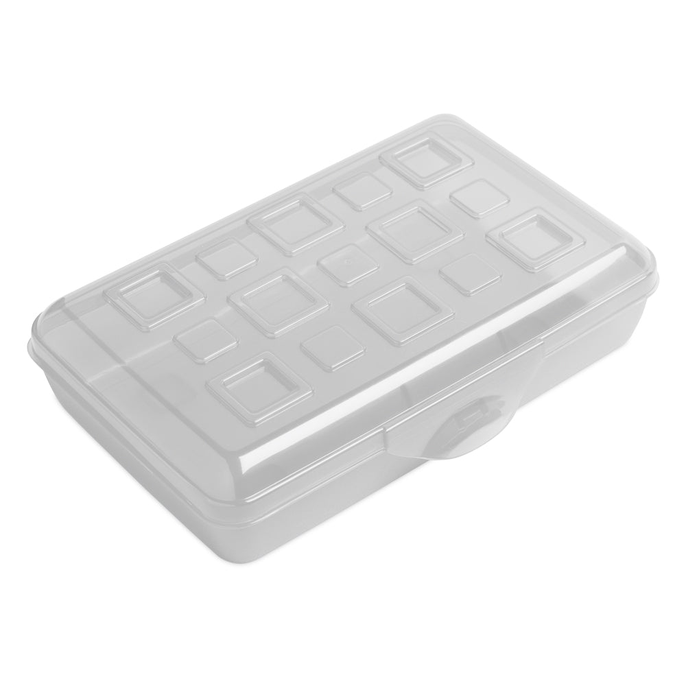 Sterilite Translucent Plastic Pencil Case School Supply Holder Storage Box,Clear
