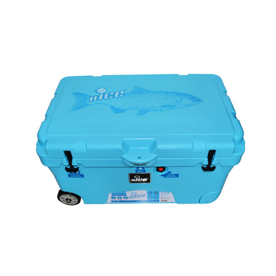 nICE G3 CLF-510746 110 Quart Roto Molded Wheeled Insulated Cooler, Light Blue
