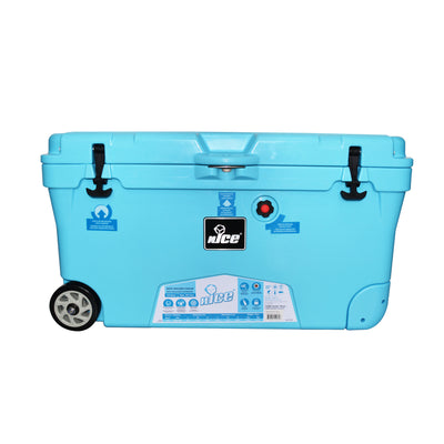 nICE G3 CLF-510746 110 Quart Roto Molded Wheeled Insulated Cooler, Light Blue