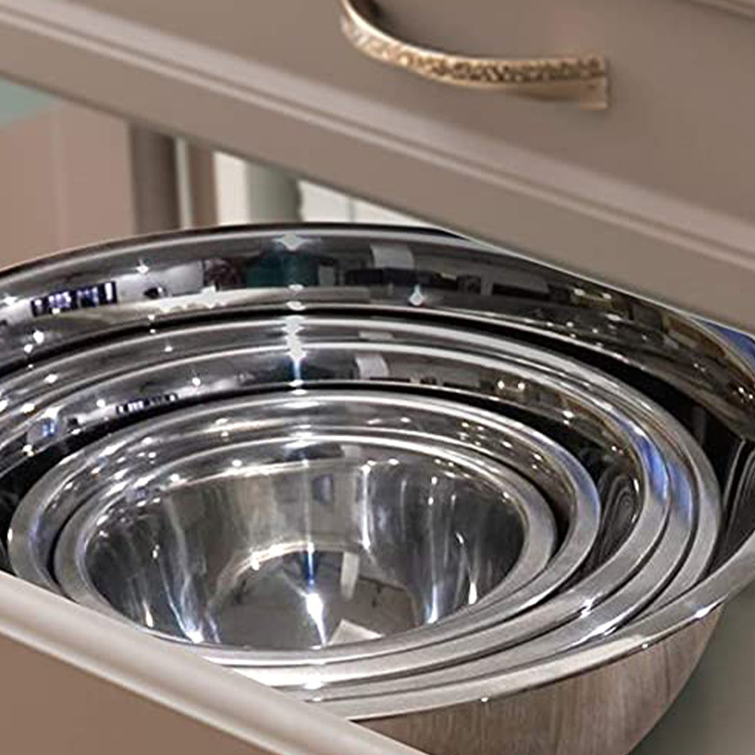 NutriChef 6 Piece Stainless Steel Home Kitchen Mixing Serving Bowl Set (2 Pack) - VMInnovations