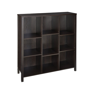 ClosetMaid Adjustable 9 Cube Storage Organizer Book Shelf, Black Walnut (Used)