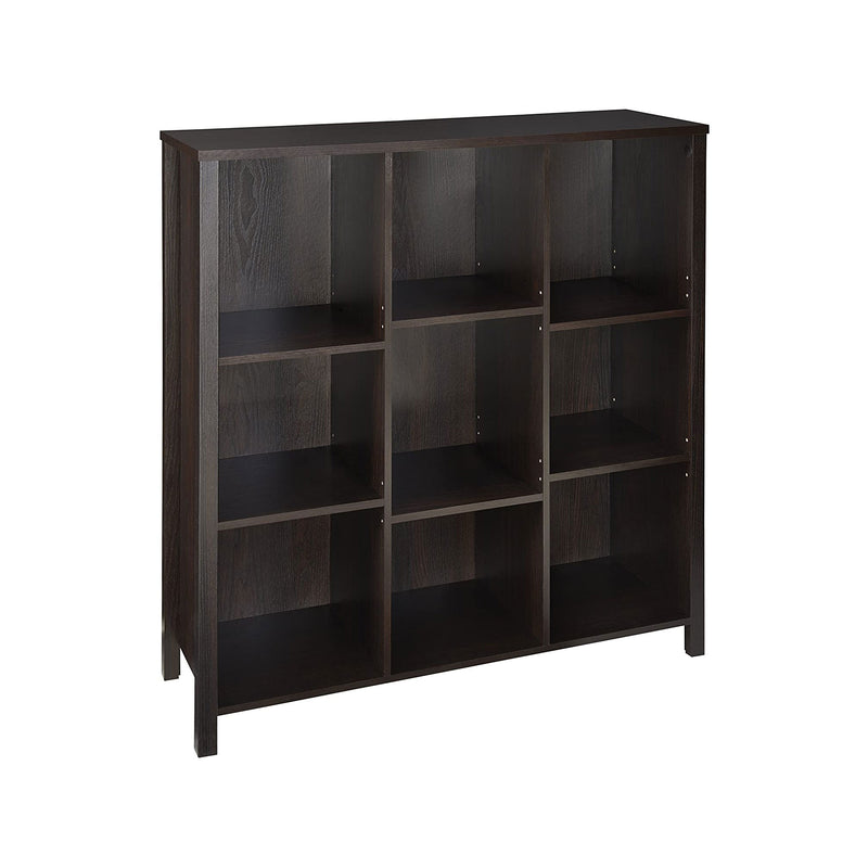 1605800 Adjustable 9 Cube Storage Organizer Book Shelf, Black Walnut (Open Box)