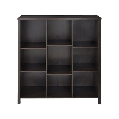 ClosetMaid 1605800 Adjustable 9 Cube Storage Organizer Book Shelf, Black Walnut