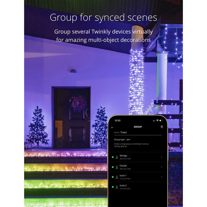 Twinkly Cluster App-Controlled Smart LED Christmas Lights 400 RGB (4 Pack) - VMInnovations