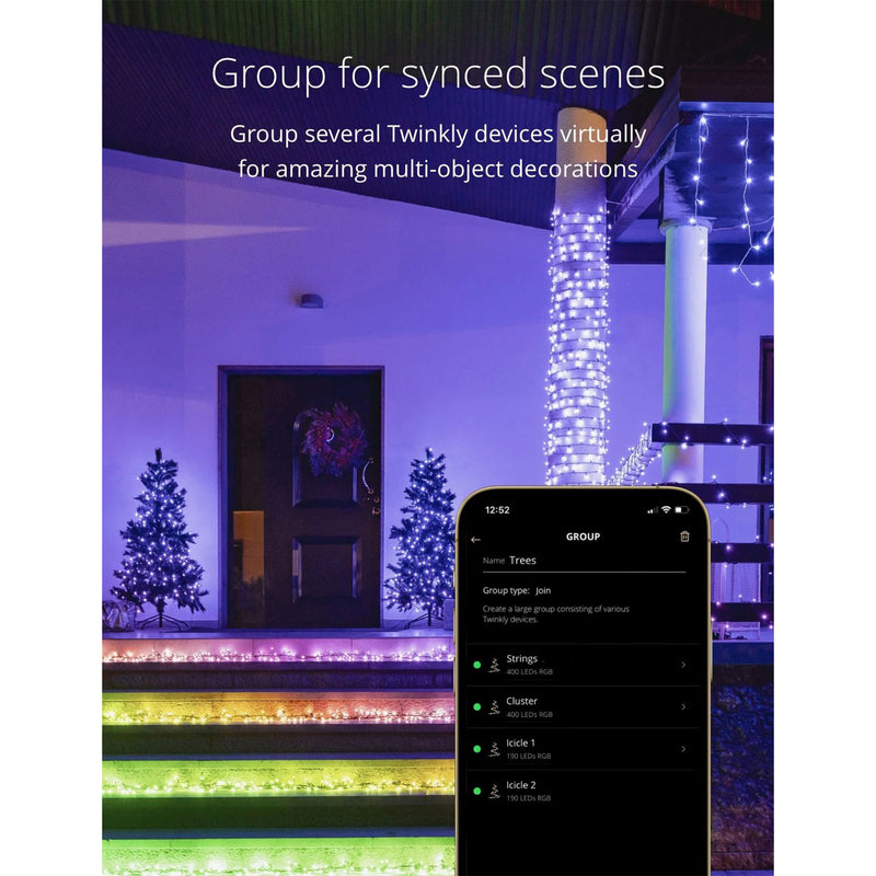 Twinkly Cluster App-Controlled Smart LED Christmas Lights 400 RGB (2 Pack)