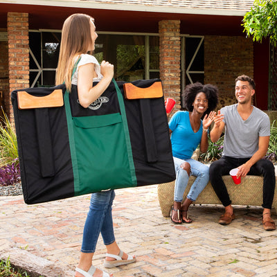 Lancaster Jumbo 4-In-A-Row Wooden Outdoor Game Set with Carry Bag (Refurbished)