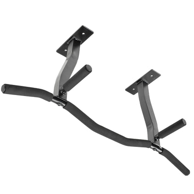 Ultimate Body Press CMP Ceiling Mounted Pull Up Bar w/ Reversible Risers, Black - VMInnovations