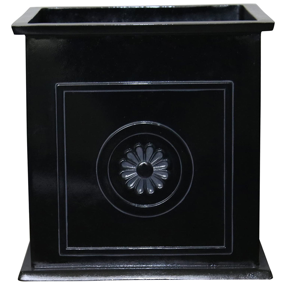 Southern Patio Colony 16 Inch Square Resin Outdoor Planter Urn Black (For Parts)