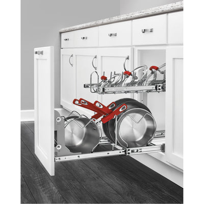 Rev-A-Shelf 21” Wire Basket Pull Out Cabinet Organizer & 21” Cookware Organizer