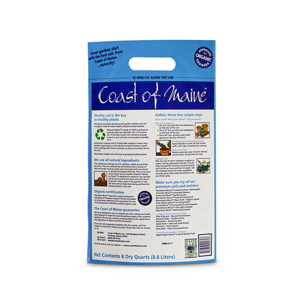 Coast of Maine Wiscasset Blend Earthworm Potting Soil, 8 Quart Bag (8 Pack) - VMInnovations