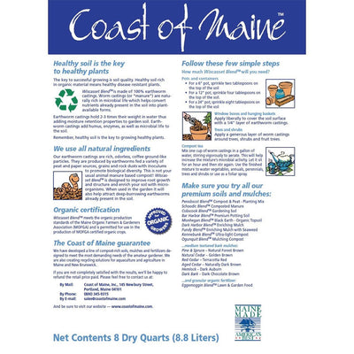 Coast of Maine Wiscasset Blend Earthworm Potting Soil, 8 Quart Bag (8 Pack) - VMInnovations